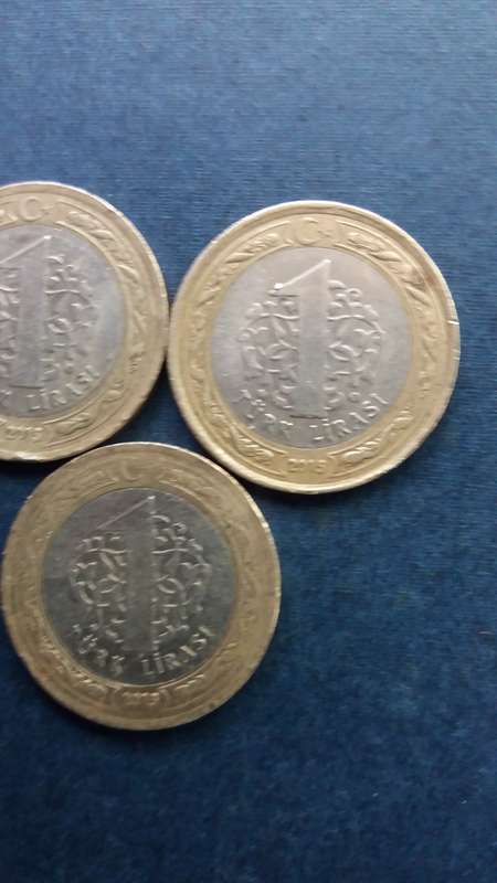 Turkey 2015 1 Lira * 3 x coins*