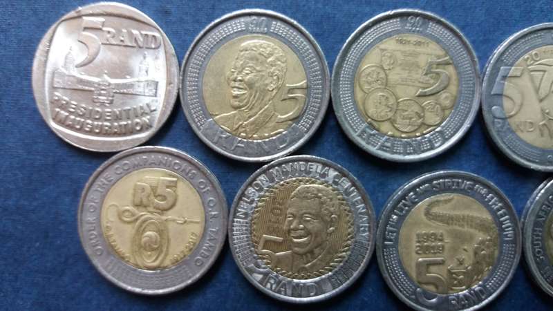 South Africa Set of Commemorative R5 from 1994 to 2021 * 9 x coins*