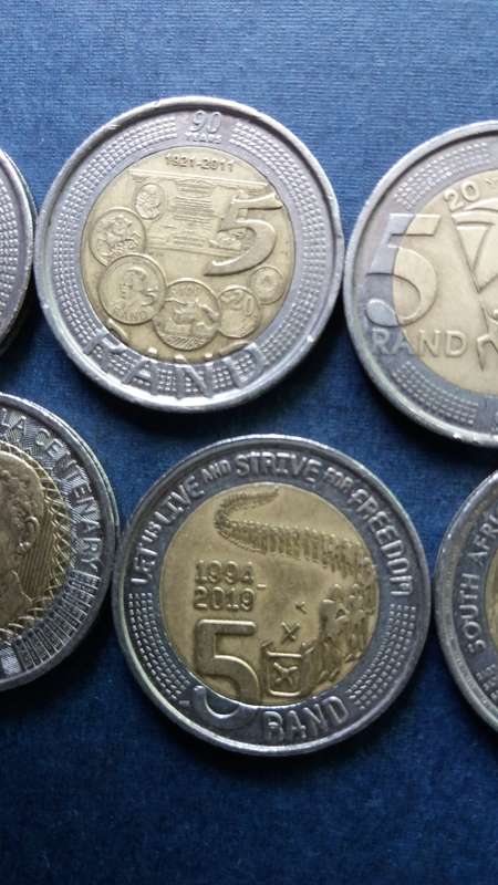 South Africa Set of Commemorative R5 from 1994 to 2021 * 9 x coins*