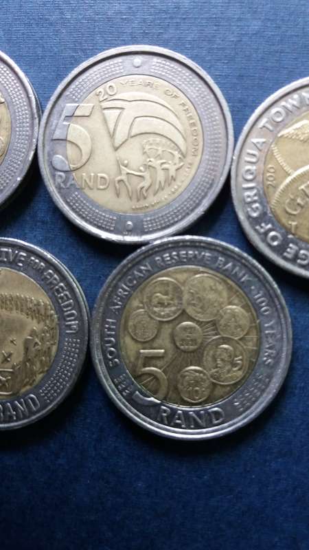 South Africa Set of Commemorative R5 from 1994 to 2021 * 9 x coins*