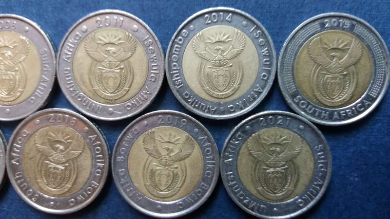 South Africa Set of Commemorative R5 from 1994 to 2021 * 9 x coins*
