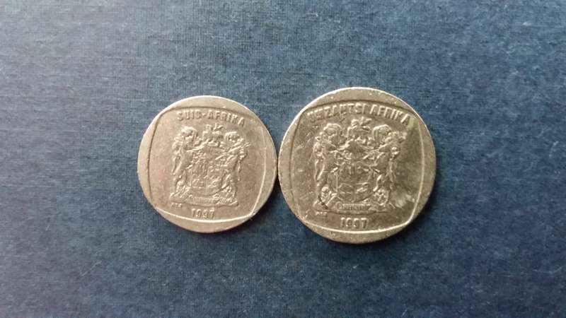 South Africa 1997 R1 & R2 * R2 Mintage 1804 000 Difficult to find*