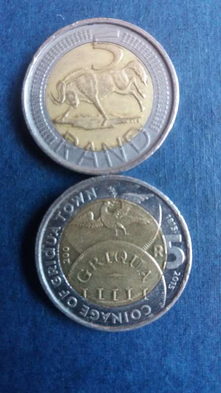 South Africa 2015 R5 - Griqua & Wildebeest * 2 x coins*