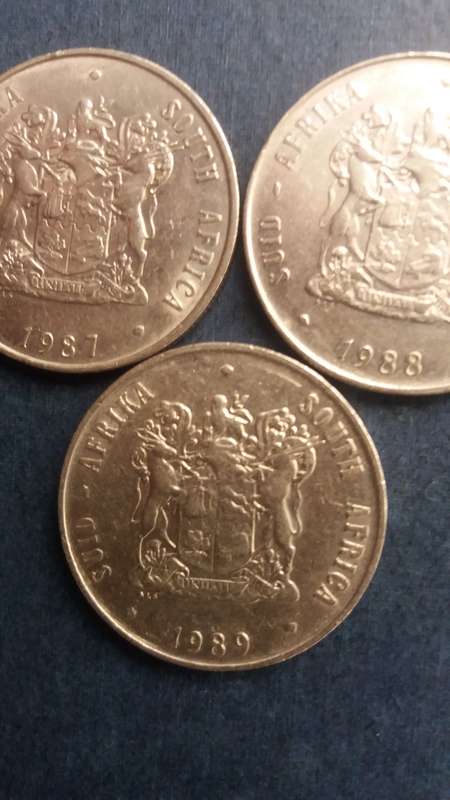 South Africa 1987, 1988 & 1989 R1  * 3 x Coins*