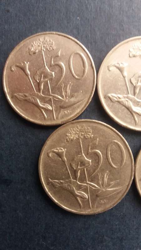 South Africa 1980, 1981, 1983, 1984 & 1986 50 Cent * 5 x Coins*