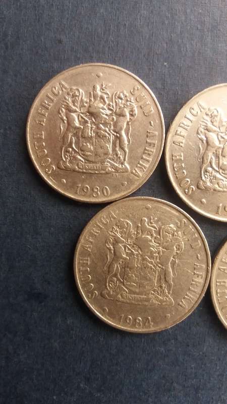 South Africa 1980, 1981, 1983, 1984 & 1986 50 Cent * 5 x Coins*