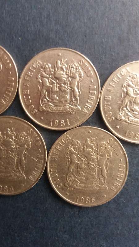 South Africa 1980, 1981, 1983, 1984 & 1986 50 Cent * 5 x Coins*