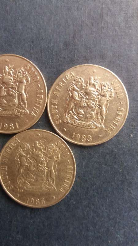 South Africa 1980, 1981, 1983, 1984 & 1986 50 Cent * 5 x Coins*