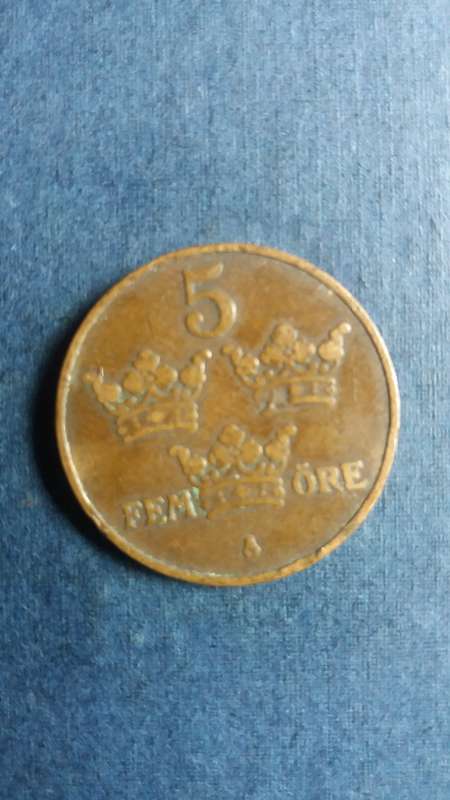 Sweden 1911  5 Ore * Mintage 778460*