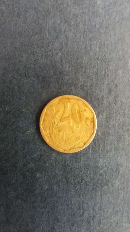 South Africa 2000 20 cent * New Coat of Arms*