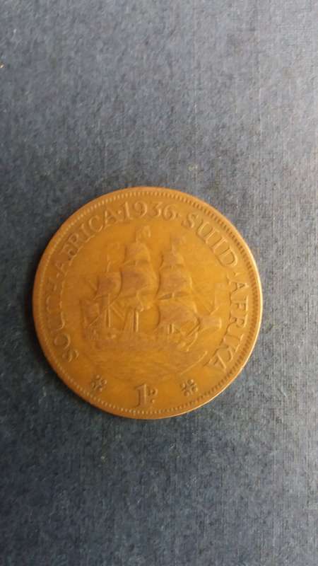 South Africa 1936  1 Penny * George V -  Mintage  1 818 843*