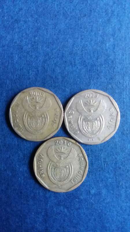 South Africa 2008, 2009 & 2010 10 cent * 3 x coins*