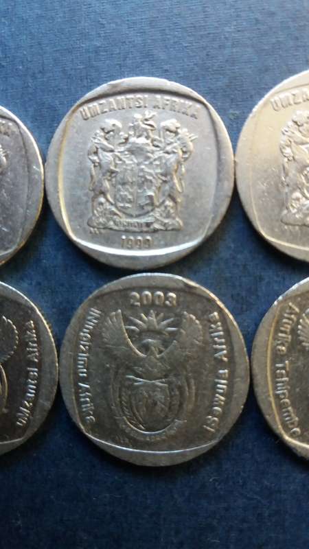 South Africa 1998, 1999, 2000 , 2002 , 2003 & 2004 R2 * 6 X coins*