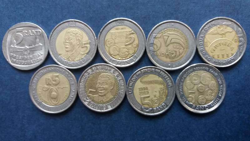 South Africa Set of Commemorative R5 from 1994 to 2021 * 9 x coins*