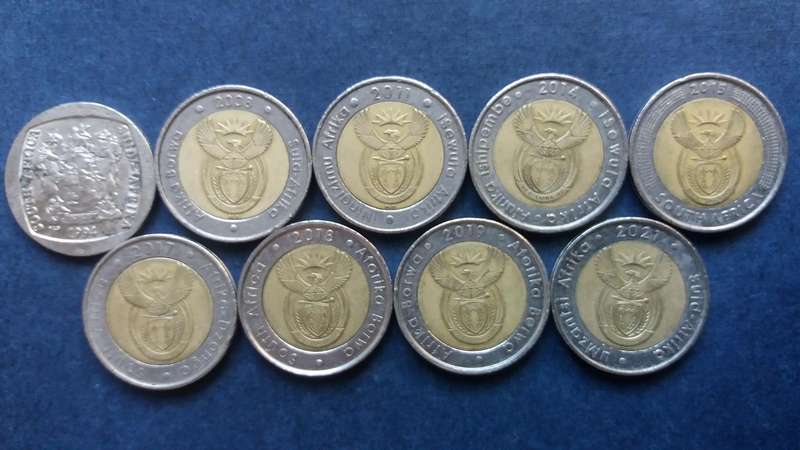 South Africa Set of Commemorative R5 from 1994 to 2021 * 9 x coins*