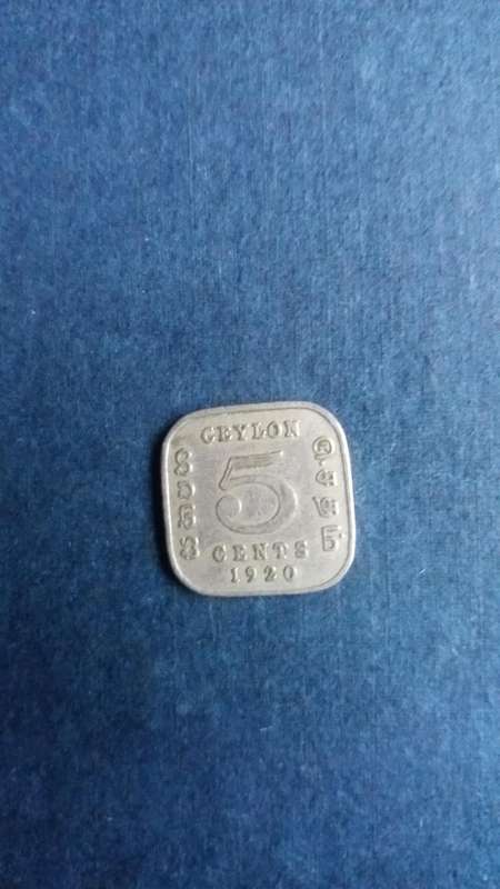 Ceylon 1920 5 cents * King George V*