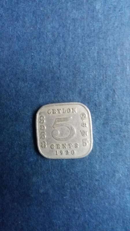 Ceylon 1920 5 cents * King George V*