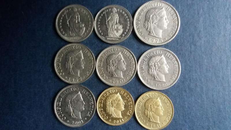 Swiss Franc lot * 1 Francs 70 Rappens  R36*