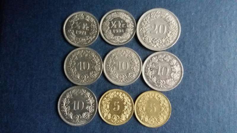 Swiss Franc lot * 1 Francs 70 Rappens  R36*