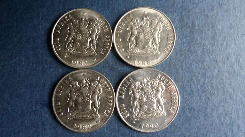 South Africa 1987, 1988, 1989 & 1990  20 cents * UNC - 4 x coins*