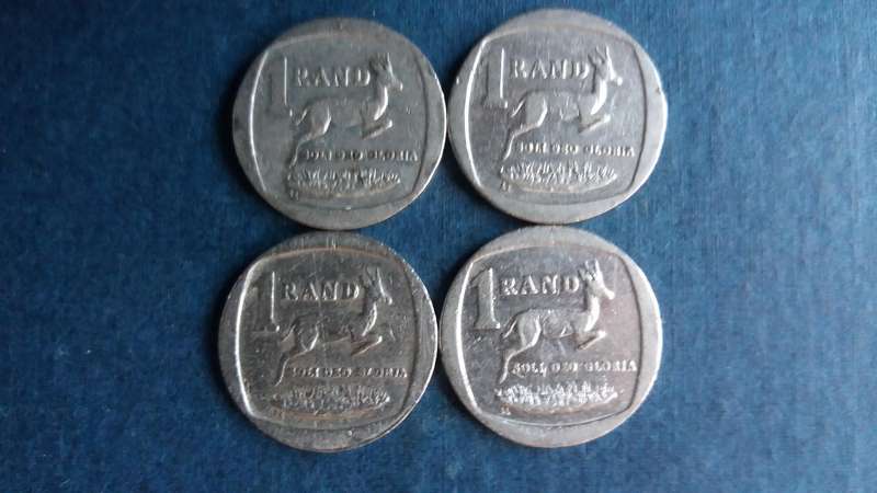South Africa 2003, 2004, 2005 & 2007 R1 * 4 x coins*
