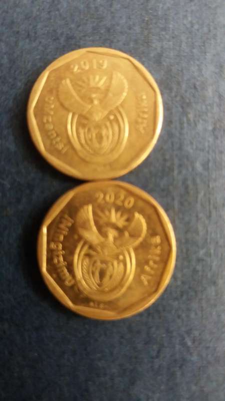 South Africa 2019 & 2020 20 cent * 2 x coins*  Condition AU/UNC
