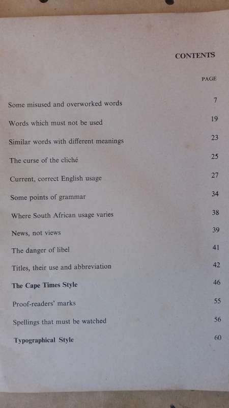 The Cape Times Style Book *First Edition December 1947*
