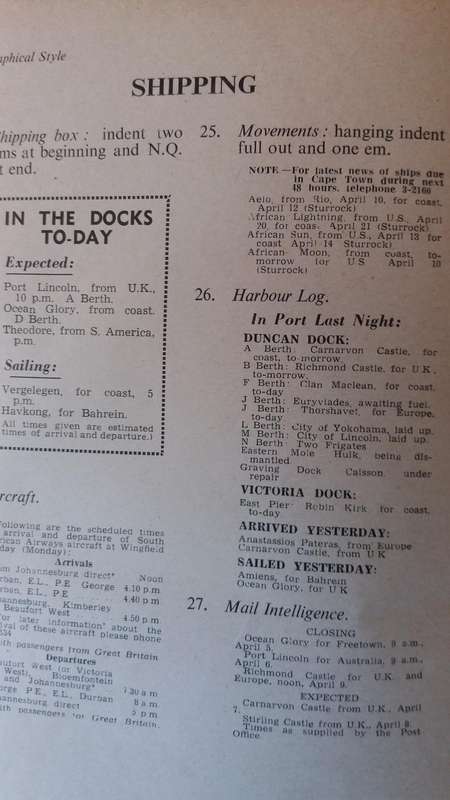 The Cape Times Style Book *First Edition December 1947*