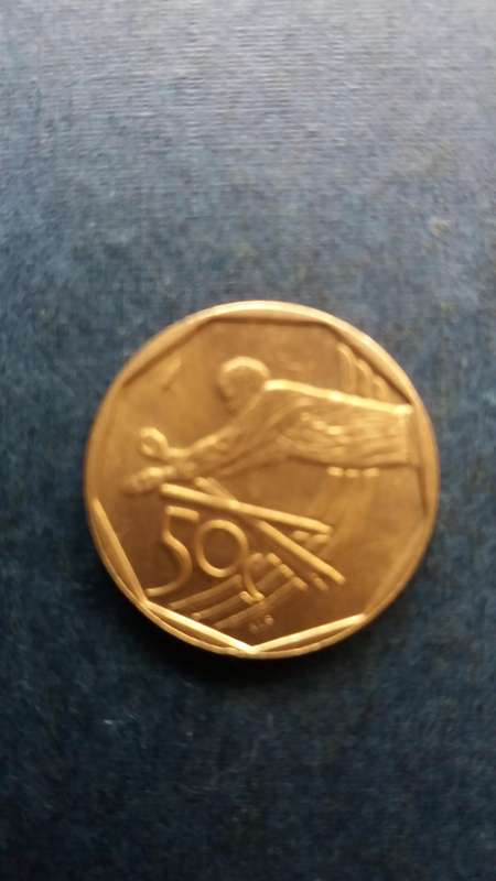 South Africa 2003 50 cents - ICC Cricket World Cup* Mintage 11 749* AU/UNC Condition