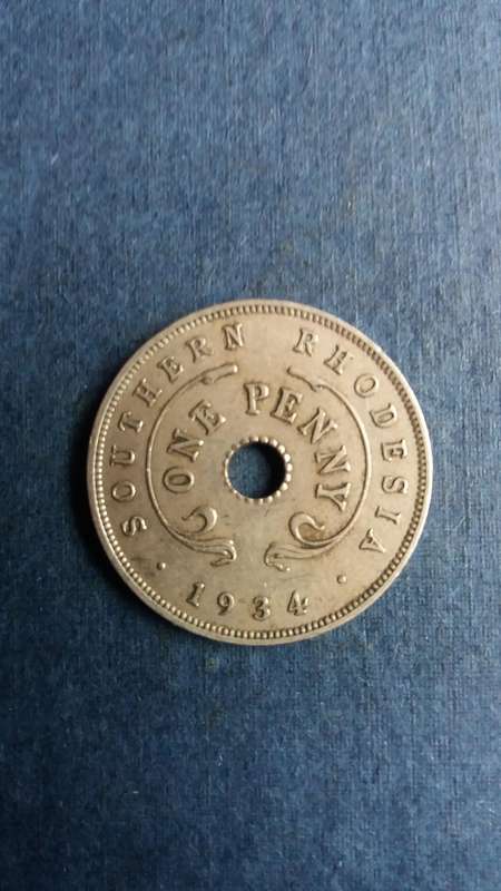 Southern Rhodesia 1934 1 Penny *George V Mintage 360 000*