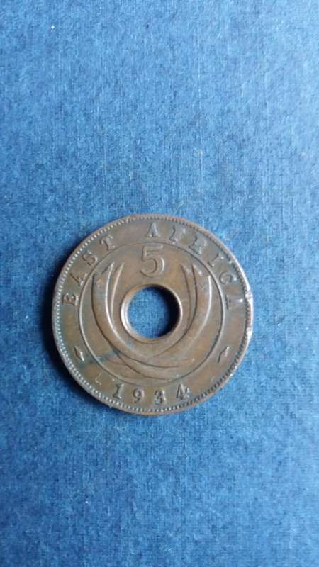 East Africa 1934 5 cent *George V - Mintage 3910000*