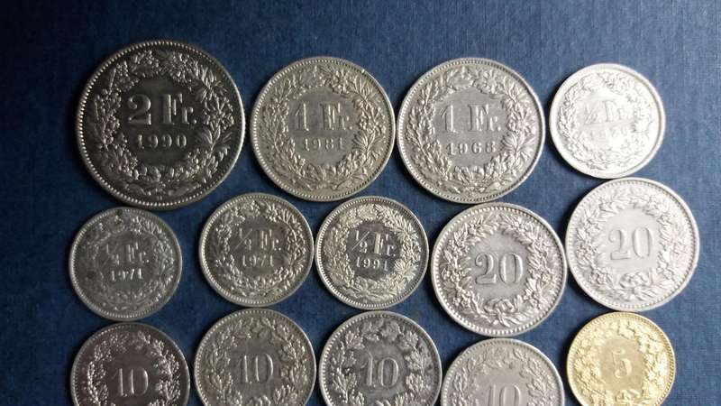 Swiss Franc lot * 7 Francs 5 Rappens  R156* 18 x coins