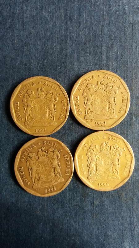 South Africa 1992, 1993, 1994 & 1995 20 cents * 4 x coins*