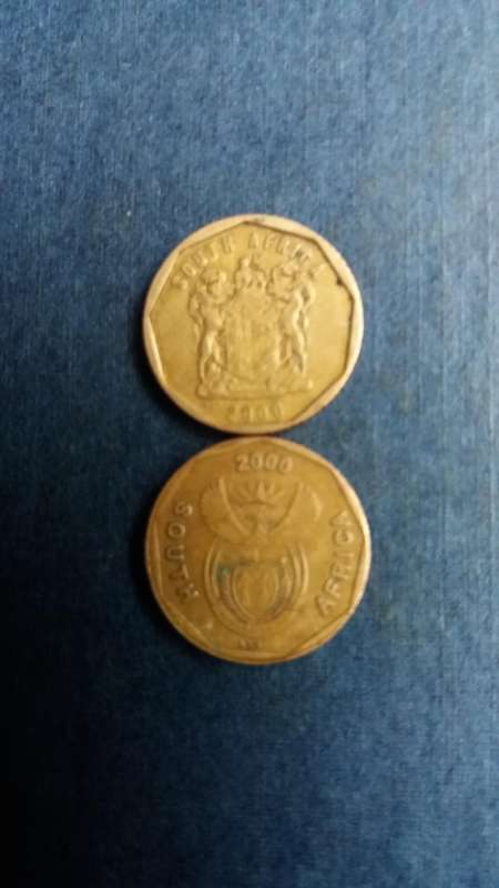 South Africa 2000 10 cent - Old & New Coat of Arms * 2 x coins*