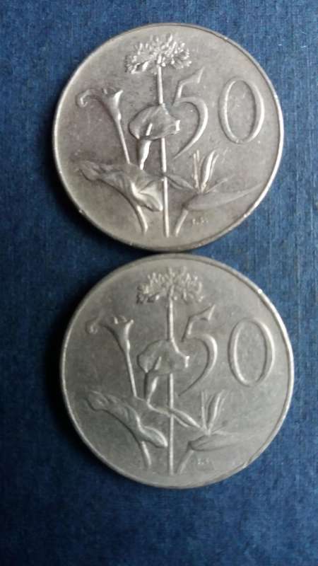 South Africa 1966 50 cent * English & Afrikaans Legend* 2 x coins