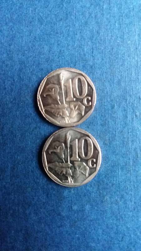 South Africa 2007 10 cent - AU * 2 x coins*