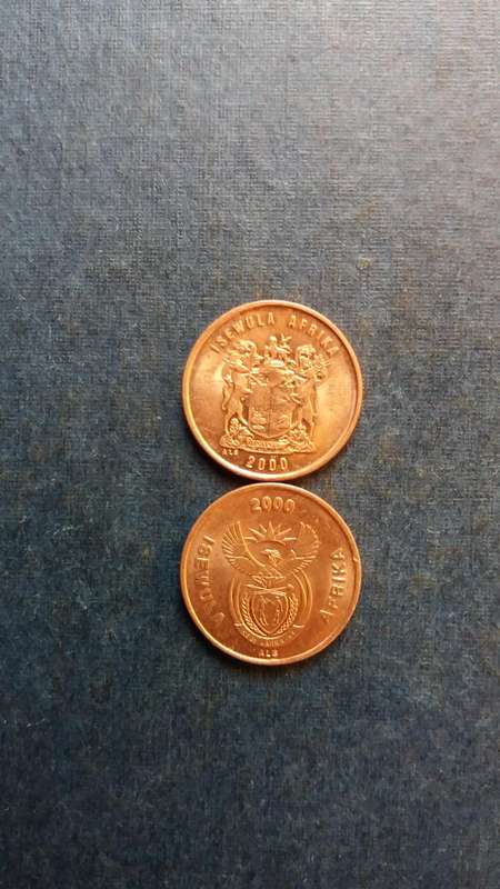South Africa 2000 1 cent Old & New Coat of Arms