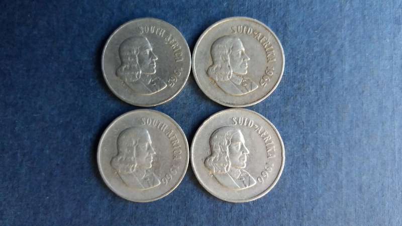 South Africa 1965, 1966 10 cent English & Afrikaans * Jan van Riebeeck* 4 x coins