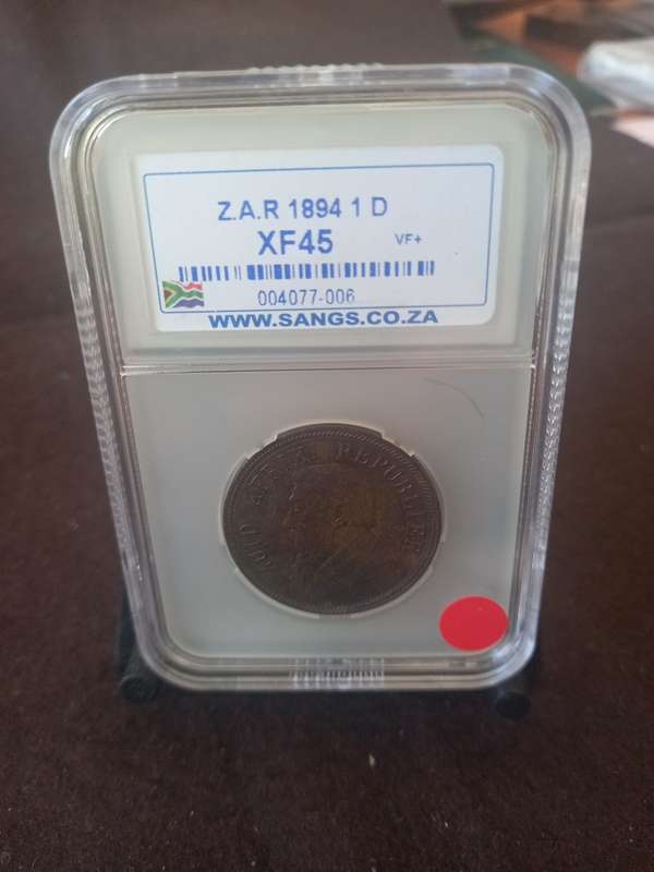 1894 ZAR 1 PENNY XF45