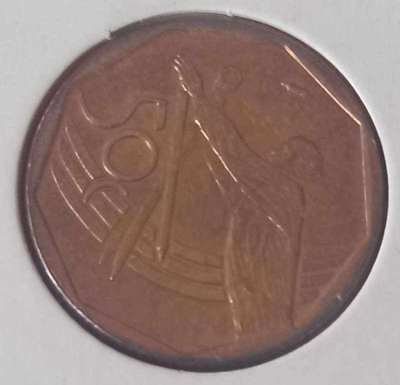 UNCIRCULATED RSA 50C DEPICTING CRICKET 2002 misprint year