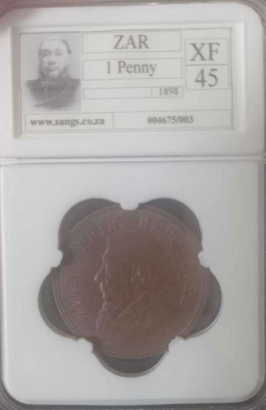 1898 ZAR 1 PENNY XF45