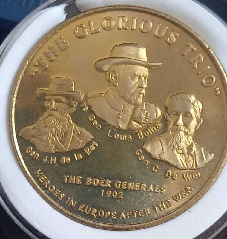 THE GLORIOUS TRIO. MEDAL OF THE  ANGLO BOER GENERALS OF 1902