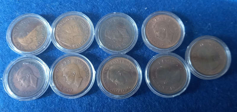 9 X UNION 1/4 FARTINGS BID PER COIN. SEE YEARS BELOW UNDER DESCRIPTION