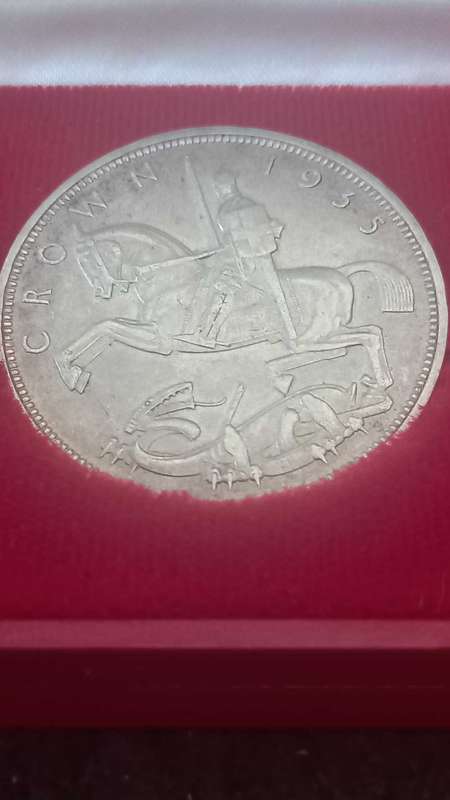 1935 BRITTAIN SILVER CROWN GEORGE V JUBILEE IN BOX