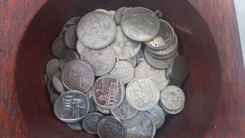 OLD COIN TRAY FULL OF COPPER AND NICKEL  COINS