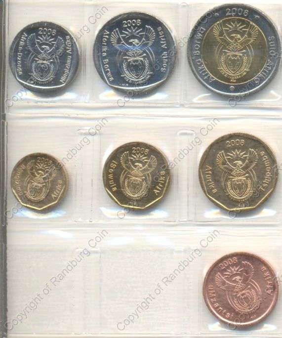 *#* 2008 SA Mint  Circulated Coins Set - Coins ONLY - NO Sleeve *#*