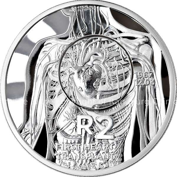 *#* 2017 R2 Silver Crown Anniversary of the Heart Transplant - Coin in Box NO Certificate *#*