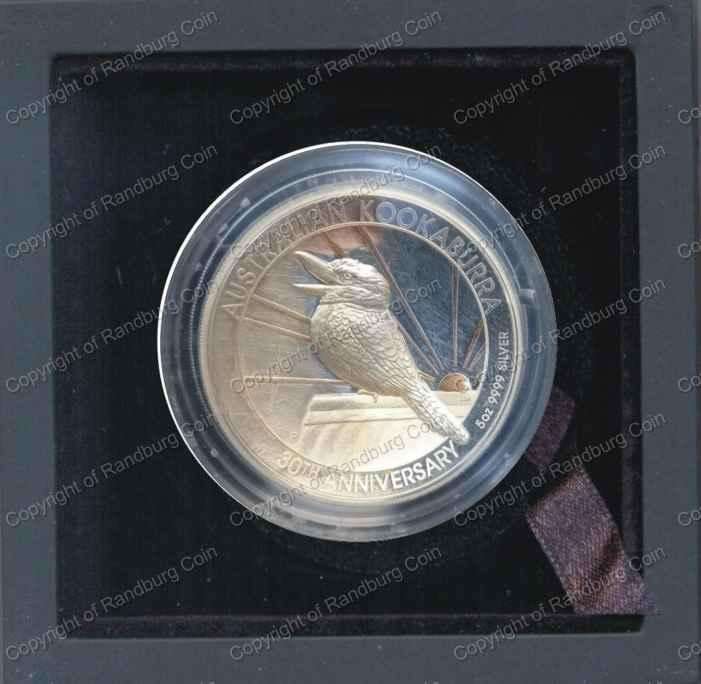 *#* Australia 2020 - 5 oz Kookaburra (30th year) Pure Silver $8 - handled *#*