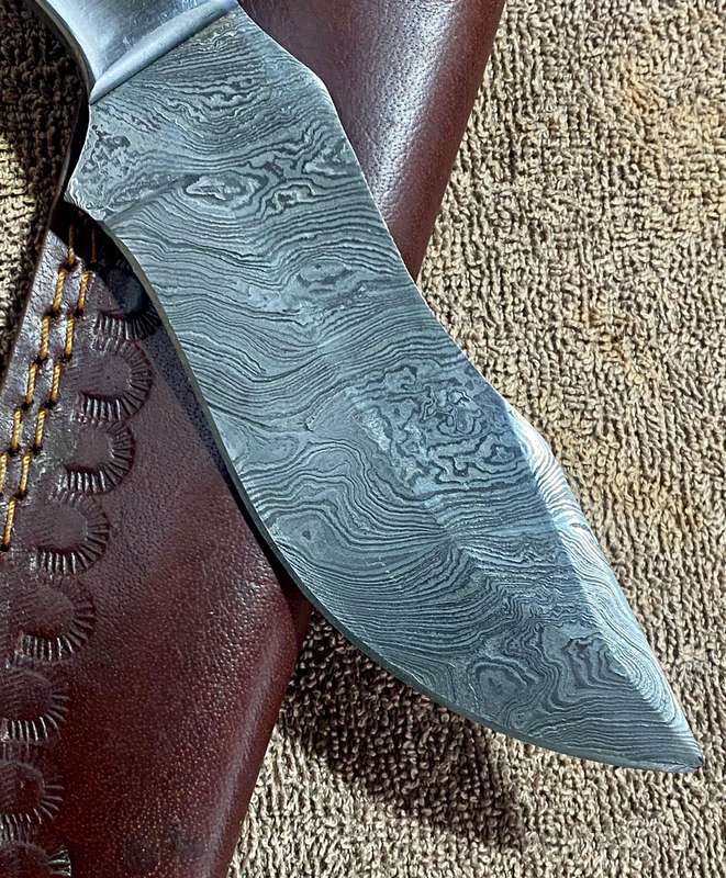Damascus Knife - includes leather sheath