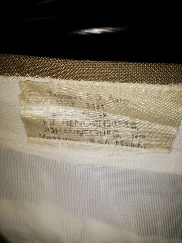 SADF TROUSER 1978 ISSUE ZIPPER STRIPPED SIZE 36/31